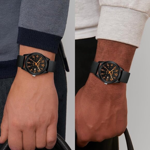 ⚡Black Orange11 Mens Watches Analog Quartz Sports Unisex Fashion Casual Designer - Picture 6 of 9